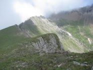 La cresta nord-ovest e quota 2798