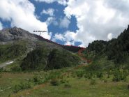 il vallone di salita da soucheres basses e il percorso