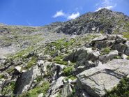 Dalla selletta nord il versante di discesa