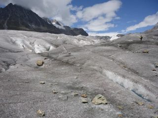 ghiacciaio senza neve
