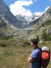 Durante la salita nel Vallone del Triolet