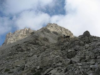 salendo la cresta verso la cima