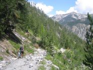 tratto con fondo dissestato per caduta pietre