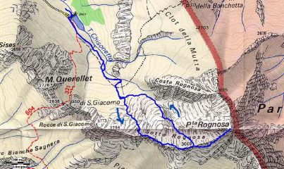 itinerario diverso dal passo s. Giacomo
