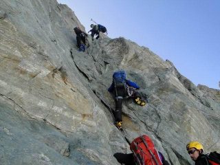 La risalita verso il Petit MB