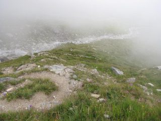 sentiero tortuoso nei prati sopra al rif.  levi-molinari
