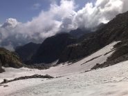 ripido pendio terminale innevato