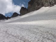 la parte alta del ghiacciaio 