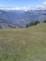 l'ultimo alpeggio  dalla risalita dei dissi erbosi verso la vetta...