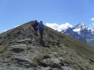 in discesa sulla cresta  versante nord...