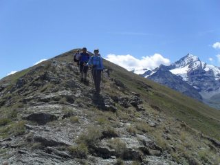 in discesa sulla cresta  versante nord...