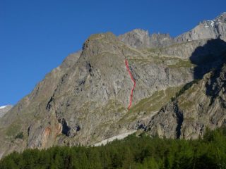 la parete su cui corre la via