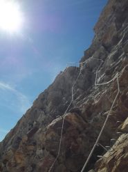 La scala attrezzata per salire al Gnifetti