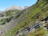 Il lungo traverso sotto la cima Verosso