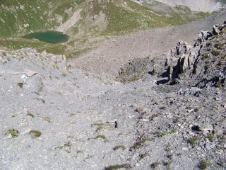 Tratto iniziale ripido scendendo dall'Infernetto