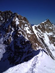 La traccia verso la Dufour. Dufour e Nordend