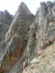 Canalino laterale di sinistra, poco prima della vetta