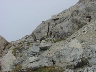 sulla cengia, uscita via del pilastro