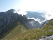 Versante  N di salita del Bec Matlas visto dal Bec Baral