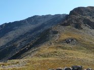 Traccia dal Colle Sollieres verso la cresta di salita