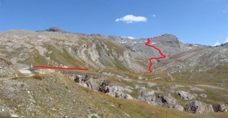 itinerario visto dal tornante dove abbiamo lasciato l'auto