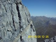 La cengetta da attraversare, vista dal colletto