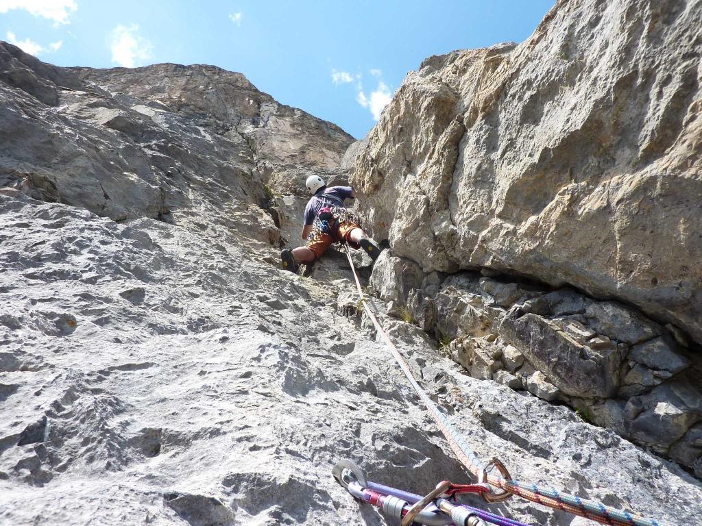 il diedro nel tiro successivo al traverso