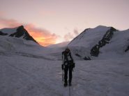 Ghiacciaio di Verra. Sullo sfondo Polluce e Castore