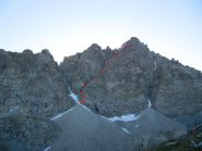 vista della cresta Est dal rifugio Sella durante il rientro a Pian del Re