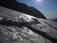 crepacci nella parte centrale del ghiacciaio