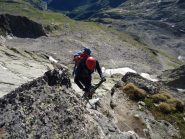 la scaletta alla fine della ferrata