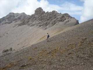 Dal col de Rasis vista sul versante N della Merciantaira e sull'ultima elevazione della Crete de Berline