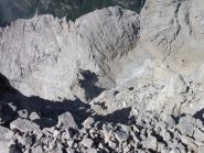 la sotto il biv. Ghedini dove passa la discesa