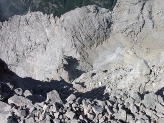 la sotto il biv. Ghedini dove passa la discesa