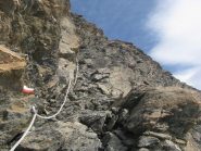 il tratto finale esposto con le corde fisse