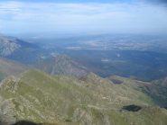 L'itinerario di salita dall'Alpe Frera: Si noti la strada per le vecchie miniere di quarzo.