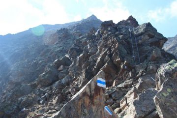 il tratto intermedio della via ferrata per la Mischabel Hutte (10-9-2011)