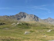 la Punta Clairy con la cresta di salita a sinistra