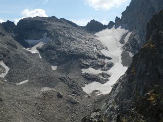 dalla vetta, vista sul Ghiacciaio del Clapier