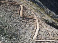 La traccia del sentiero che sale al colle d'Orgials