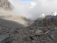 14 - Traccia sotto il colle vista dall'alto