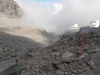 14 - Traccia sotto il colle vista dall'alto