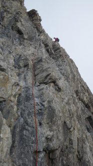seconda cengia prima di guadagnare la cresta finale