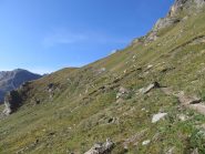 Salita sul pendio erboso