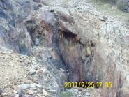 Ingresso alla miniera nel tratto sopra il col Lunelle