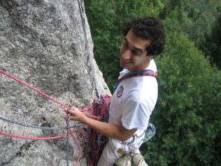 Luca alla prima sosta.