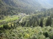 Il campeggio dove abbiamo pranzato ed il Sasso di Remenno.