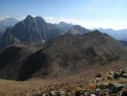 La Cima di Vermeil, Passo di Péania e i sentieri visti dal sentiero di Cima della Lombarda