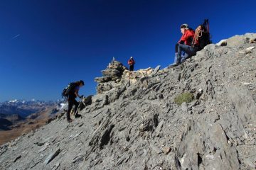 l'arrivo in vetta alla Pointe de la Sana