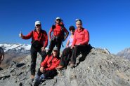 foto di gruppo in vetta alla Pointe de la Sana